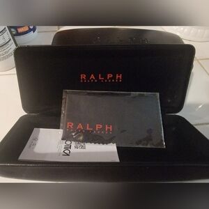 Sleek Ralph Lauren Black Eyewear  Case, NEW, with Cleaning Cloth & Booklet